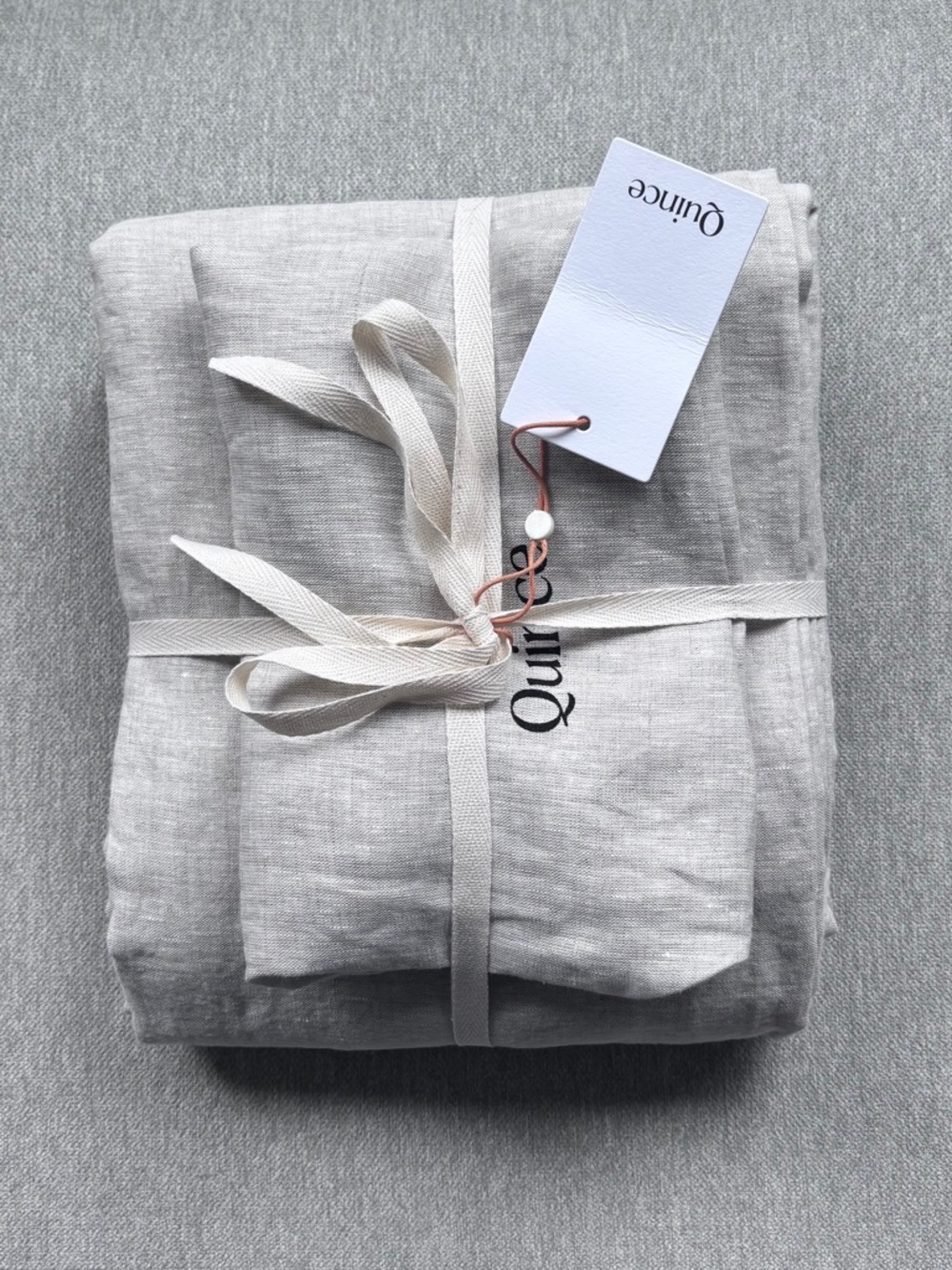 Quince European Linen Duvet Cover Twin Natural Chambray NWT